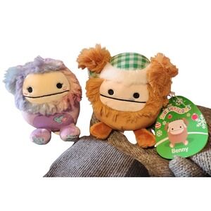 Squishmallows Benny & Bigfoot Cap Plush Stuffed Animal Set